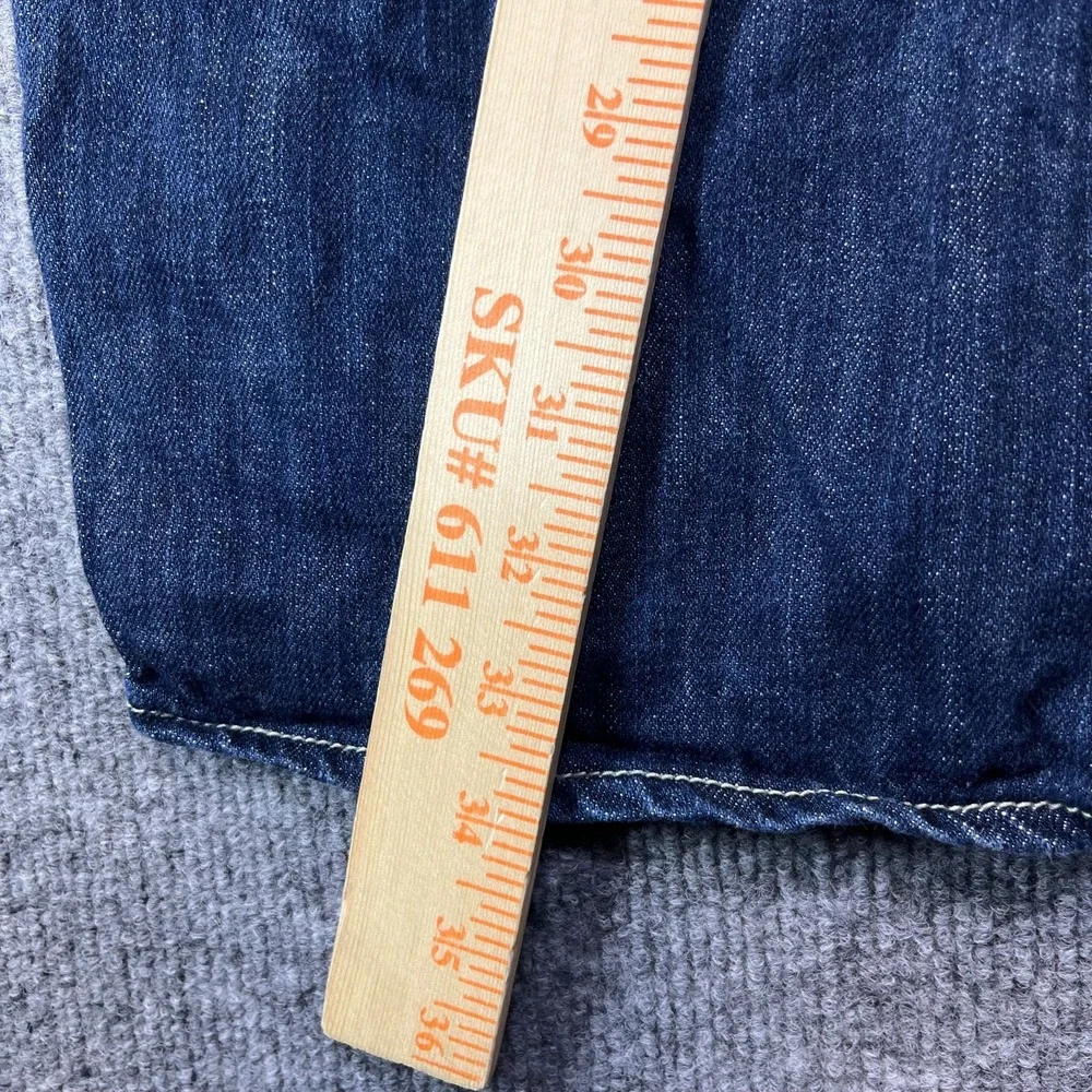 Levi's 514 Slim Straight‎ Jeans Men's Blue Denim Pockets Classic 33X34 - Flaws